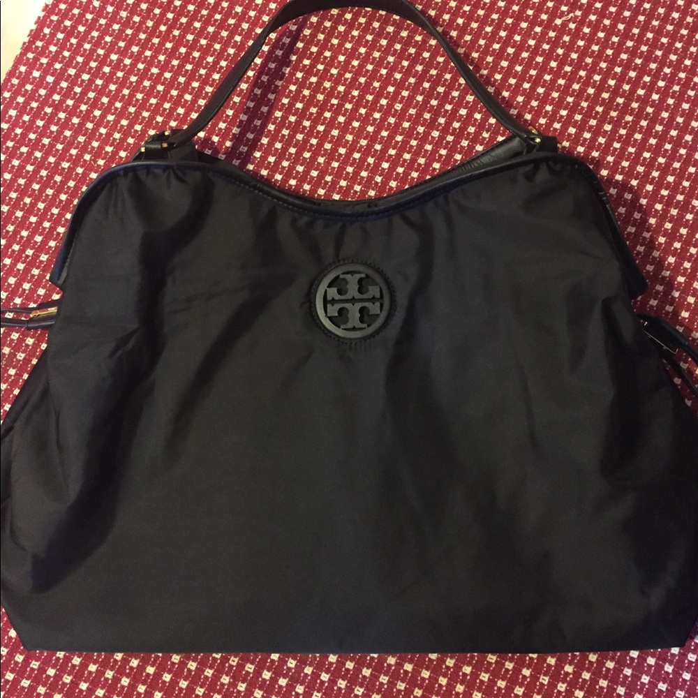 EUC Black Nylon Tory Burch Slouchy Tote